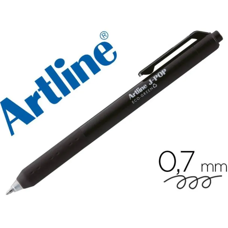 BOLIGRAFO ARTLINE J-POP ECO GREEN RETRACTIL TINTA GEL 0,7 MM NEGRO