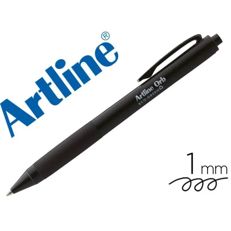 BOLIGRAFO ARTLINE ORB ECO GREEN RETRACTIL 1 MM NEGRO