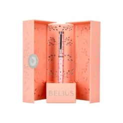 BOLIGRAFO BELIUS BELLA ALUMINIO COLOR ROSA DISEÑO PLATEADO RELIEVE TINTA AZUL CAJA DE DISEÑO