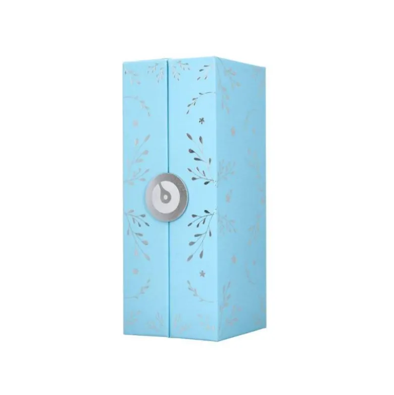BOLIGRAFO BELIUS BELLA ALUMINIO COLOR AZUL CELESTE DISEÑO PLATEADO RELIEVE TINTA AZUL CAJA DE DISEÑO