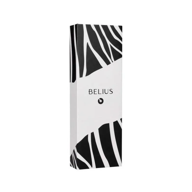 BOLIGRAFO BELIUS DUALITA CUERPO NEGRO COLOR BLANCO TINTA AZUL CAJA DE DISEÑO