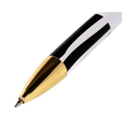 BOLIGRAFO BELIUS DUALITA CUERPO BLANCO COLOR NEGRO TINTA AZUL CAJA DE DISEÑO