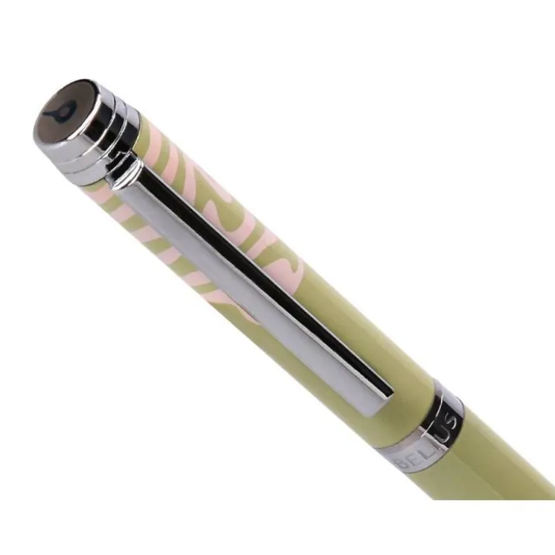 BOLIGRAFO BELIUS INK DREAMS ALUMINIO COLOR VERDE MATCHA Y ROSA PLATEADO FRASE INTERIOR TINTA AZUL CAJA DE DISEÑO