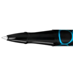 BOLIGRAFO BELIUS LEGACY ALUMINIO DISEÑO CIRCULOS AZUL CUERPO NEGRO TINTA COLOR AZUL CAJA DE DISEÑO