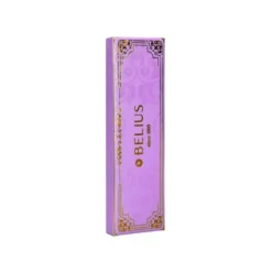 BOLIGRAFO BELIUS MACARON BLISS FORMA HEXAGONAL COLOR MORADO Y DORADO TINTA AZUL CAJA DE DISEÑO