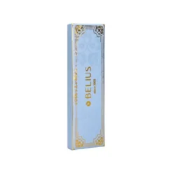 BOLIGRAFO BELIUS MACARON BLISS FORMA HEXAGONAL COLOR CELESTE Y DORADO TINTA AZUL CAJA DE DISEÑO