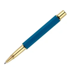 BOLIGRAFO BELIUS MACARON BLISS FORMA HEXAGONAL COLOR ROSA/ AZUL Y DORADO TINTA AZUL CAJA DE DISEÑO