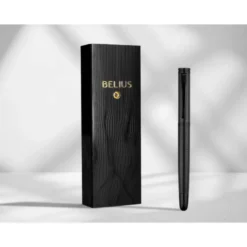 BOLIGRAFO BELIUS NEPTUNO ALUMINIO TEXTURA WAVY COLOR NEGRO TINTA AZUL CAJA DE DISEÑO