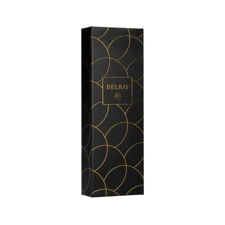 BOLIGRAFO BELIUS PASSION DOR ALUMINIO TEXTURA CEPILLADA COLOR NEGRO Y DORADO TINTA AZUL CAJA DE DISEÑO