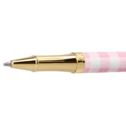 BOLIGRAFO BELIUS PICNIC ALUMINIO COLOR ROSA DORADO TINTA COLOR AZUL CAJA DE DISEÑO