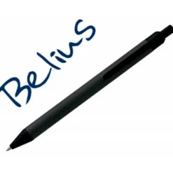 BOLIGRAFO BELIUS POTSDAM NEGRO CUERPO FIBRA CARBON TINTA GEL AZUL EN ESTUCHE