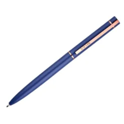 BOLIGRAFO BELIUS ROSE ALUMINIO COLOR AZUL ELECTRICO/ORO ROSA TINTA AZUL CAJA DE DISEÑO
