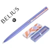 BOLIGRAFO BELIUS ROSE ALUMINIO COLOR LAVANDA/ORO ROSA TINTA AZUL CAJA DE DISEÑO