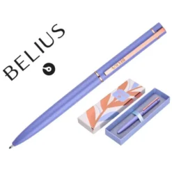 BOLIGRAFO BELIUS ROSE ALUMINIO COLOR LAVANDA/ORO ROSA TINTA AZUL CAJA DE DISEÑO