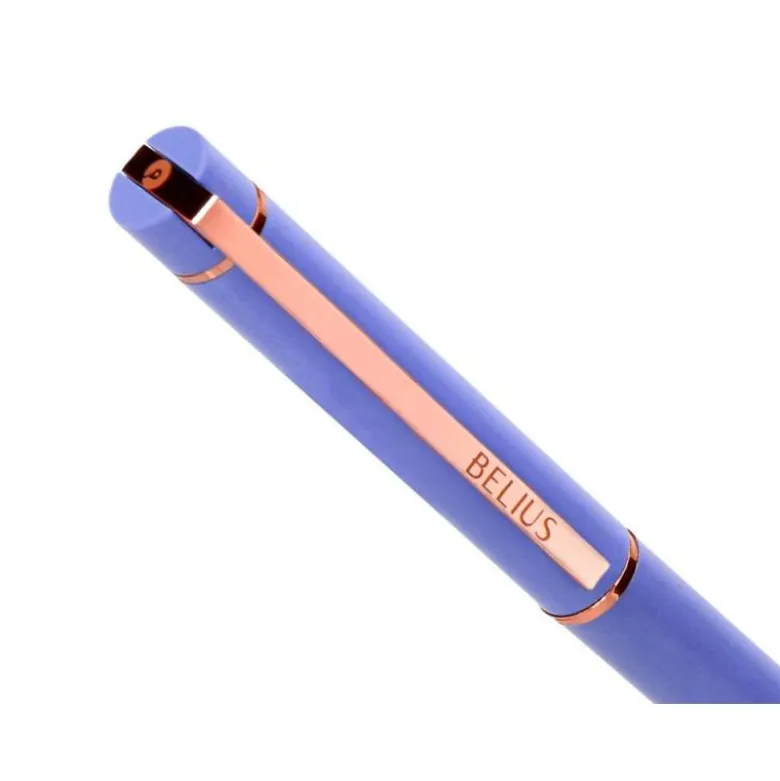BOLIGRAFO BELIUS ROSE ALUMINIO COLOR LAVANDA/ORO ROSA TINTA AZUL CAJA DE DISEÑO