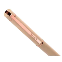 BOLIGRAFO BELIUS ROSE ALUMINIO COLOR BEIGE CLARO ORO ROSA TINTA AZUL CAJA DE DISEÑO