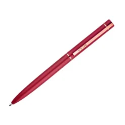 BOLIGRAFO BELIUS ROSE ALUMINIO COLOR BURDEOS ORO ROSA TINTA AZUL CAJA DE DISEÑO
