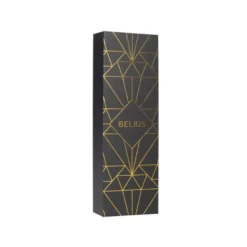 BOLIGRAFO BELIUS SOIREE ALUMINIO COLOR ART DECO NEGRO Y DORADO TINTA AZUL CAJA DE DISEÑO