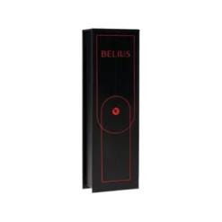 BOLIGRAFO BELIUS TURBO ALUMINIO COLOR ROJO Y NEGRO TINTA AZUL CAJA DE DISEÑO