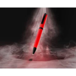 BOLIGRAFO BELIUS TURBO ALUMINIO COLOR ROJO Y NEGRO TINTA AZUL CAJA DE DISEÑO