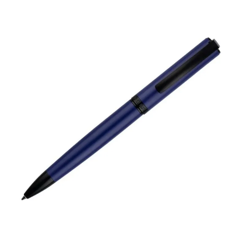 BOLIGRAFO BELIUS TURBO ALUMINIO COLOR AZUL Y NEGRO TINTA AZUL CAJA DE DISEÑO
