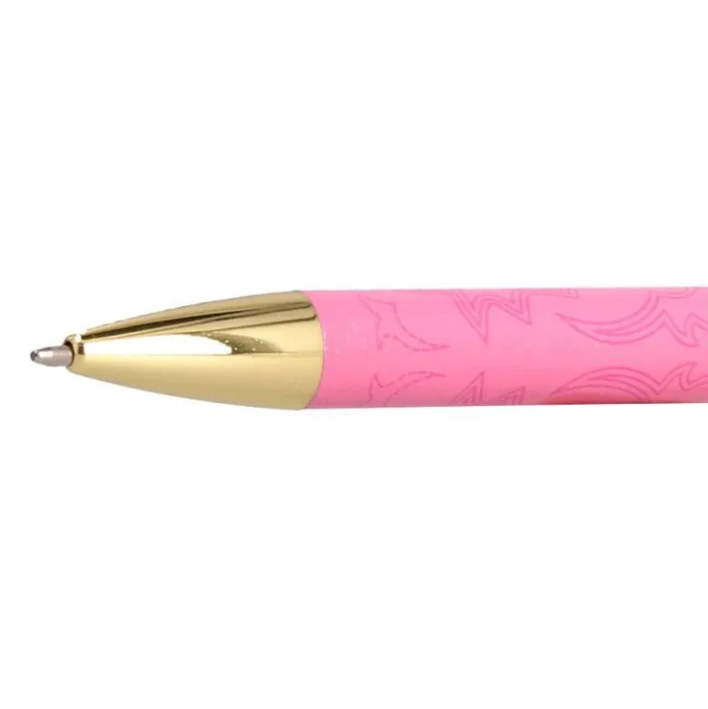 BOLIGRAFO BELIUS WILD WEST ALUMINIO COLOR ROSA DORADO TINTA COLOR AZUL CAJA DE DISEÑO