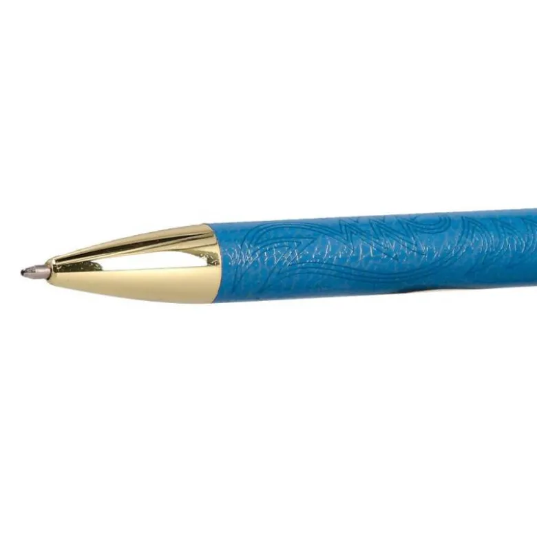 BOLIGRAFO BELIUS WILD WEST ALUMINIO COLOR AZUL MARINO DORADO TINTA COLOR AZUL CAJA DE DISEÑO