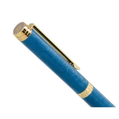 BOLIGRAFO BELIUS WILD WEST ALUMINIO COLOR AZUL MARINO DORADO TINTA COLOR AZUL CAJA DE DISEÑO