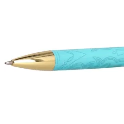 BOLIGRAFO BELIUS WILD WEST ALUMINIO COLOR TURQUESA DORADOTINTA COLOR AZUL CAJA DE DISEÑO