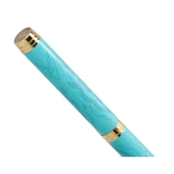 BOLIGRAFO BELIUS WILD WEST ALUMINIO COLOR TURQUESA DORADOTINTA COLOR AZUL CAJA DE DISEÑO