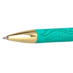 BOLIGRAFO BELIUS WILD WEST ALUMINIO COLOR VERDE TINTA COLOR AZUL CAJA DE DISEÑO