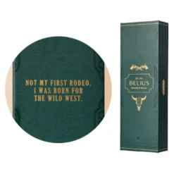BOLIGRAFO BELIUS WILD WEST ALUMINIO COLOR VERDE TINTA COLOR AZUL CAJA DE DISEÑO