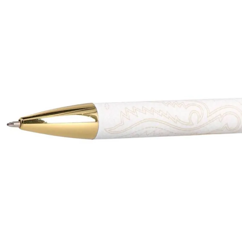 BOLIGRAFO BELIUS WILD WEST ALUMINIO COLOR CREMA DORADO TINTA COLOR AZUL CAJA DE DISEÑO