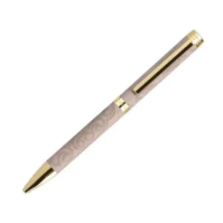 BOLIGRAFO BELIUS WILD WEST ALUMINIO COLOR BEIGE DORADO TINTA COLOR AZUL CAJA DE DISEÑO