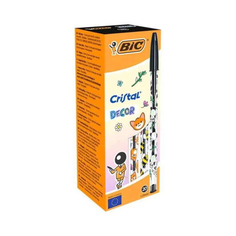 BOLIGRAFO BIC CRISTAL KAWAII NEGRO PUNTA 1 MM
