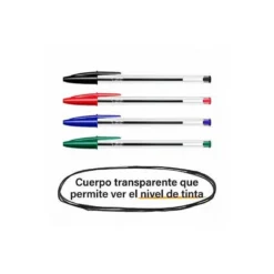 BOLIGRAFO BIC CRISTAL MEDIUM 1 MM COLOR NEGRO 5 UNIDADES