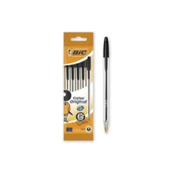BOLIGRAFO BIC CRISTAL MEDIUM 1 MM COLOR NEGRO 5 UNIDADES
