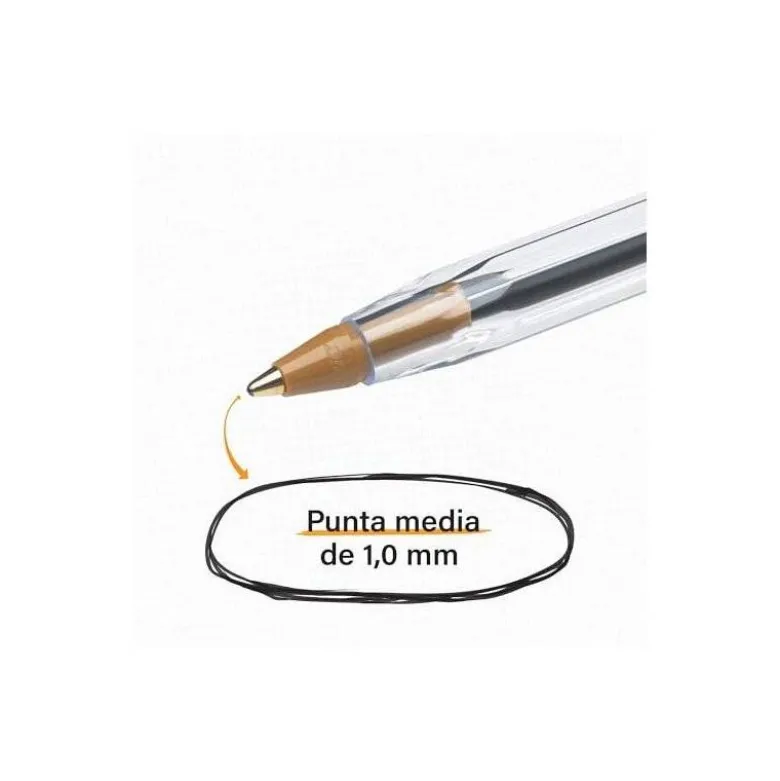 BOLIGRAFO BIC CRISTAL MEDIUM 1 MM COLOR NEGRO 5 UNIDADES