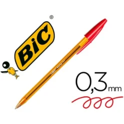 Boligrafo Bic Cristal Naranja color rojo 0,30 mm