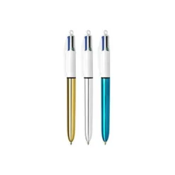 BOLIGRAFO BIC CUATRO COLORES SHINE AZUL PUNTA DE 1 MM