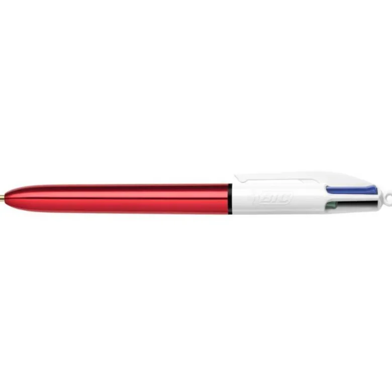 Boligrafo Bic Shine 4 colores Punta 1 mm cuerpo color Rojo