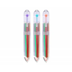 BOLIGRAFO LIDERPAPEL 10 EN 1 CUERPO TRANSPARENTE 10 COLORES 1 MM RETRACTIL