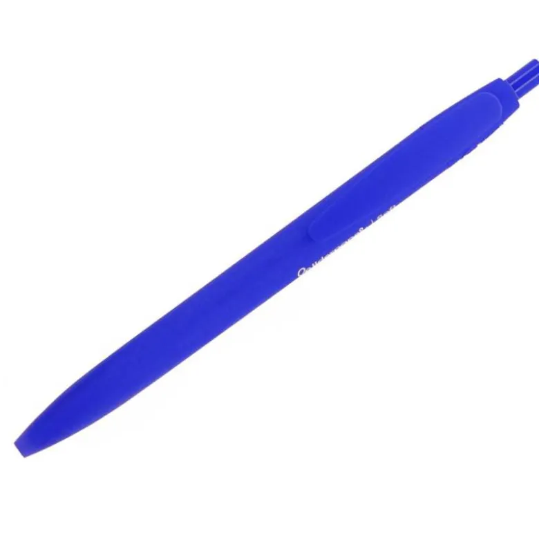 BOLIGRAFO LIDERPAPEL PUNTA 1 MM RETRACTIL CON CLIP ACABADO SOFT TOUCH TINTA AZUL CUERPO AZUL