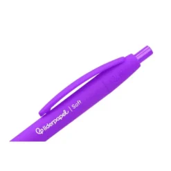 BOLIGRAFO LIDERPAPEL PUNTA 1 MM RETRACTIL CON CLIP ACABADO SOFT TOUCH TINTA AZUL CUERPO MORADO