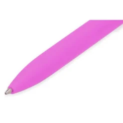 BOLIGRAFO LIDERPAPEL PUNTA 1 MM RETRACTIL CON CLIP ACABADO SOFT TOUCH TINTA AZUL CUERPO ROSA
