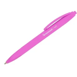 BOLIGRAFO LIDERPAPEL PUNTA 1 MM RETRACTIL CON CLIP ACABADO SOFT TOUCH TINTA AZUL CUERPO ROSA
