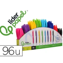 BOLIGRAFO LIDERPAPEL RETRACTIL CON CLIP ACABADO SOFT TOUCH PUNTA 0,7 MM EXPOSITOR 96 UNIDADES COLORES