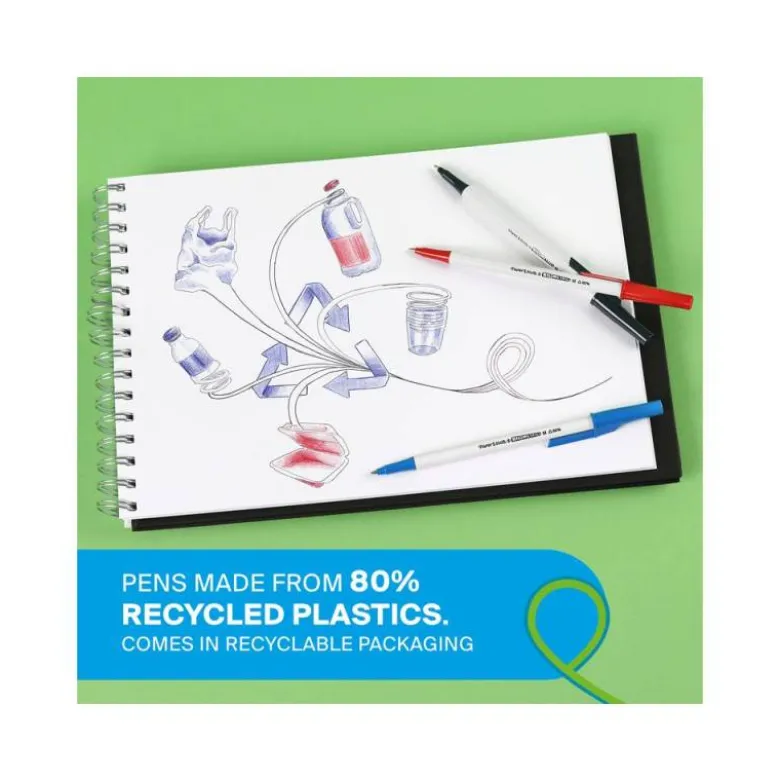 BOLIGRAFO PAPER MATE KILOMETRICO PUNTA 1 MM PLASTICO RECICLADO 80% COLOR AZUL
