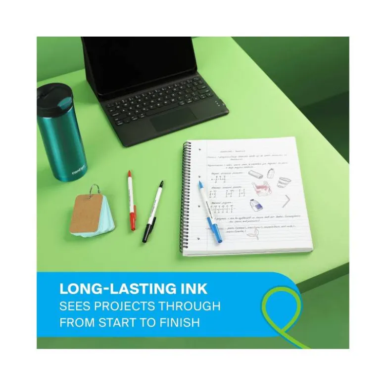 BOLIGRAFO PAPER MATE KILOMETRICO PUNTA 1 MM PLASTICO RECICLADO 80% BLISTER DE 3 NEGROS / 3