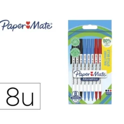 BOLIGRAFO PAPER MATE KILOMETRICO PUNTA 1 MM PLASTICO RECICLADO 80% BLISTER DE 3 NEGROS / 3